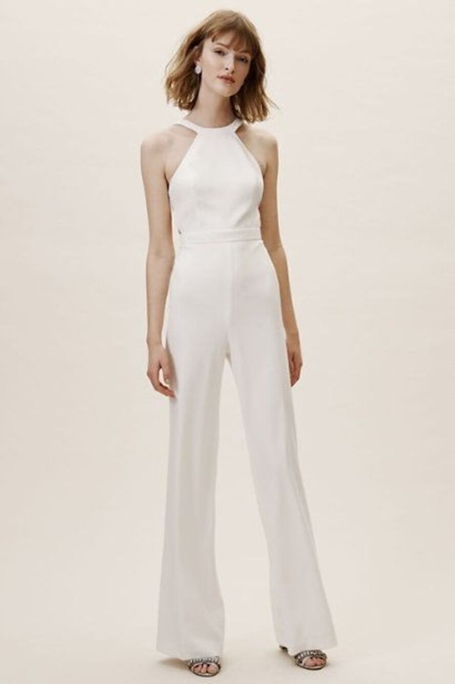 New Anthropologie BHLDN Esmie Jumpsuit by Jay Godfrey $299 SIZE 00 Ivory LONG